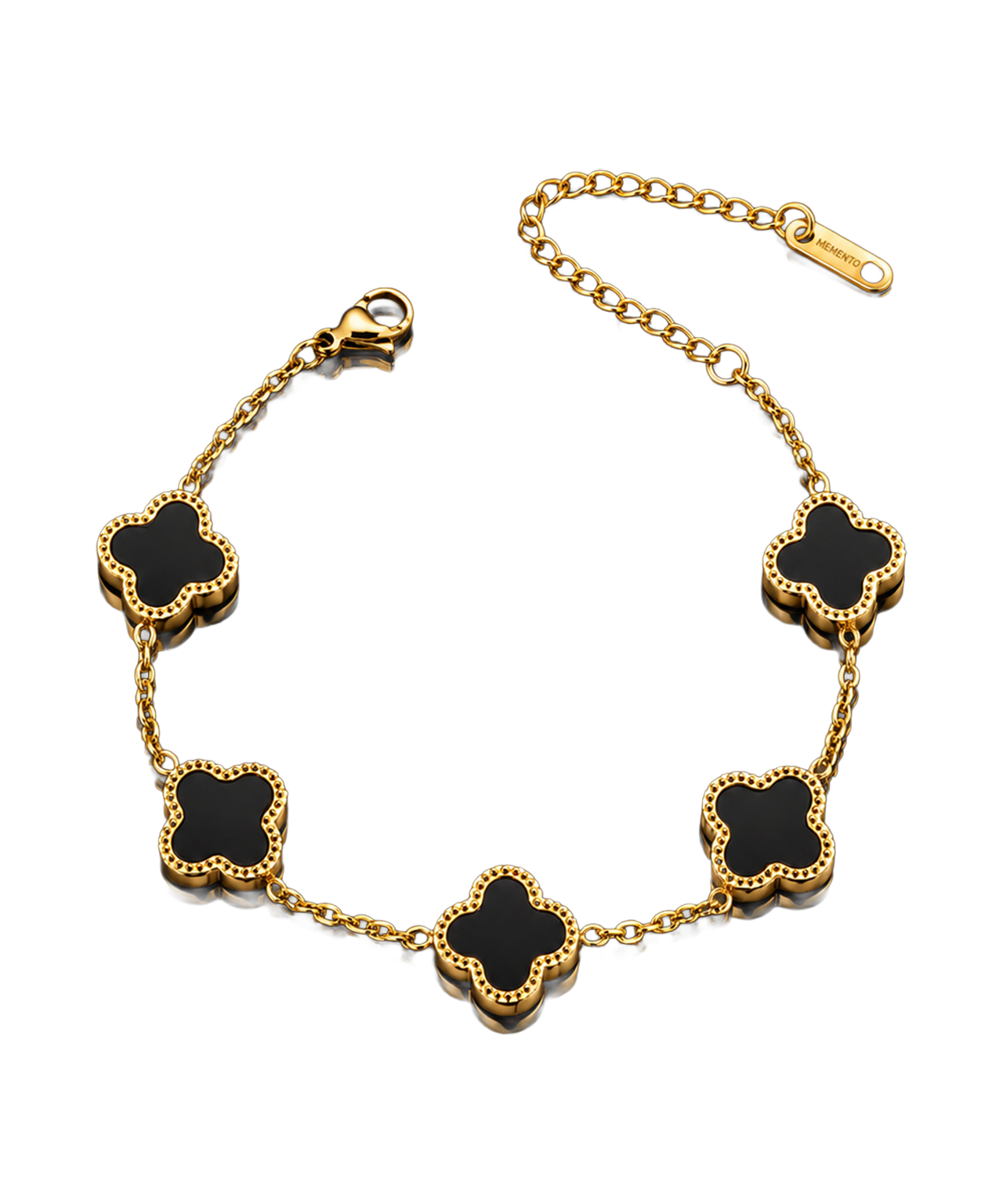 Bracciale Quadrifoglio Nero e Oro