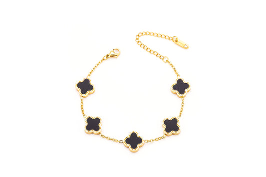 Bracciale Quadrifoglio Nero e Oro
