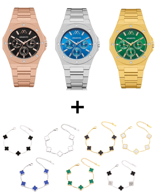 Orologio Roma + Bracciale Quadrifoglio