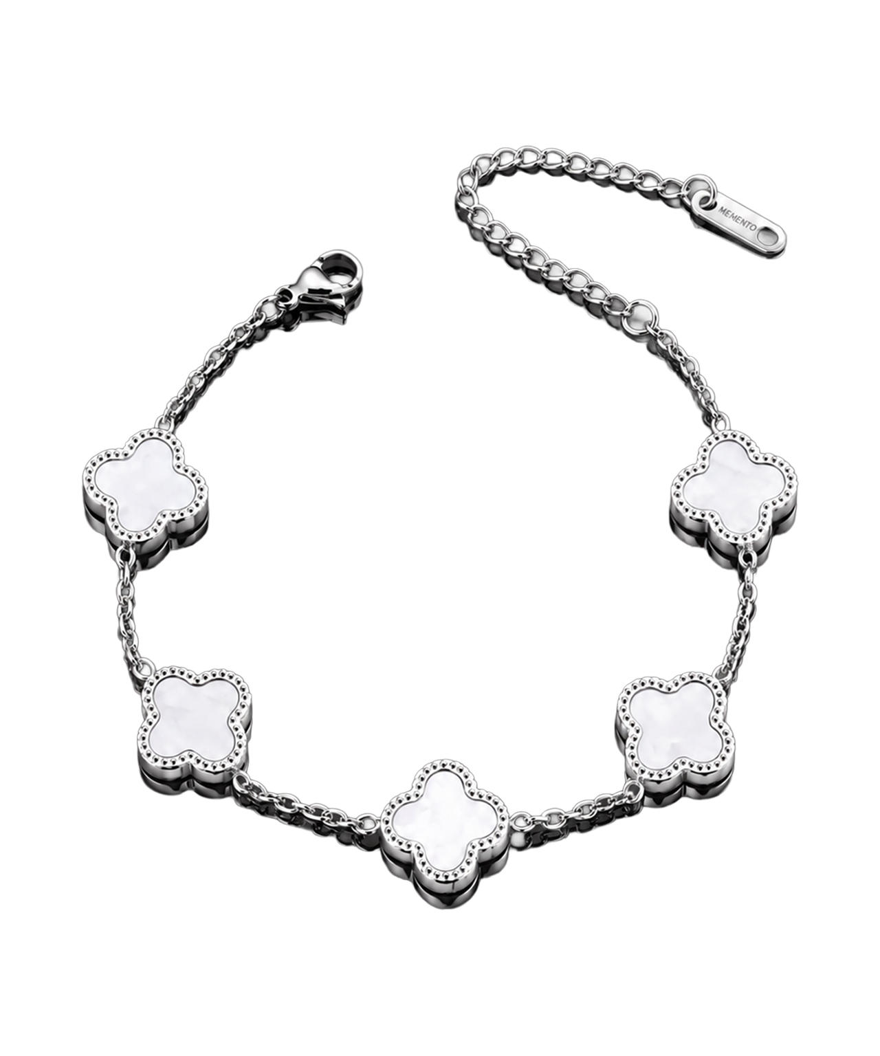 Bracciale Quadrifoglio Bianco e Argento