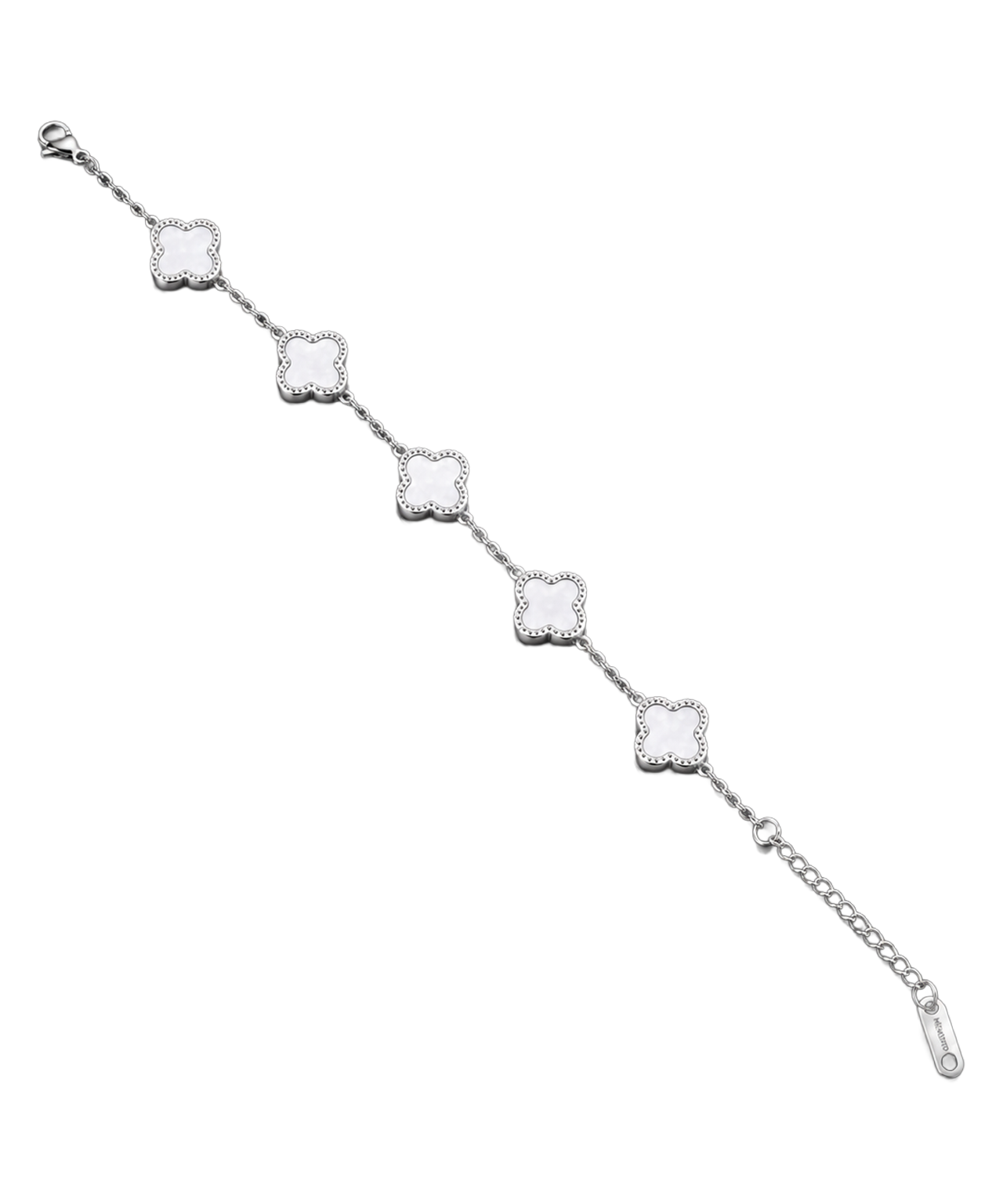 Bracciale Quadrifoglio Bianco e Argento