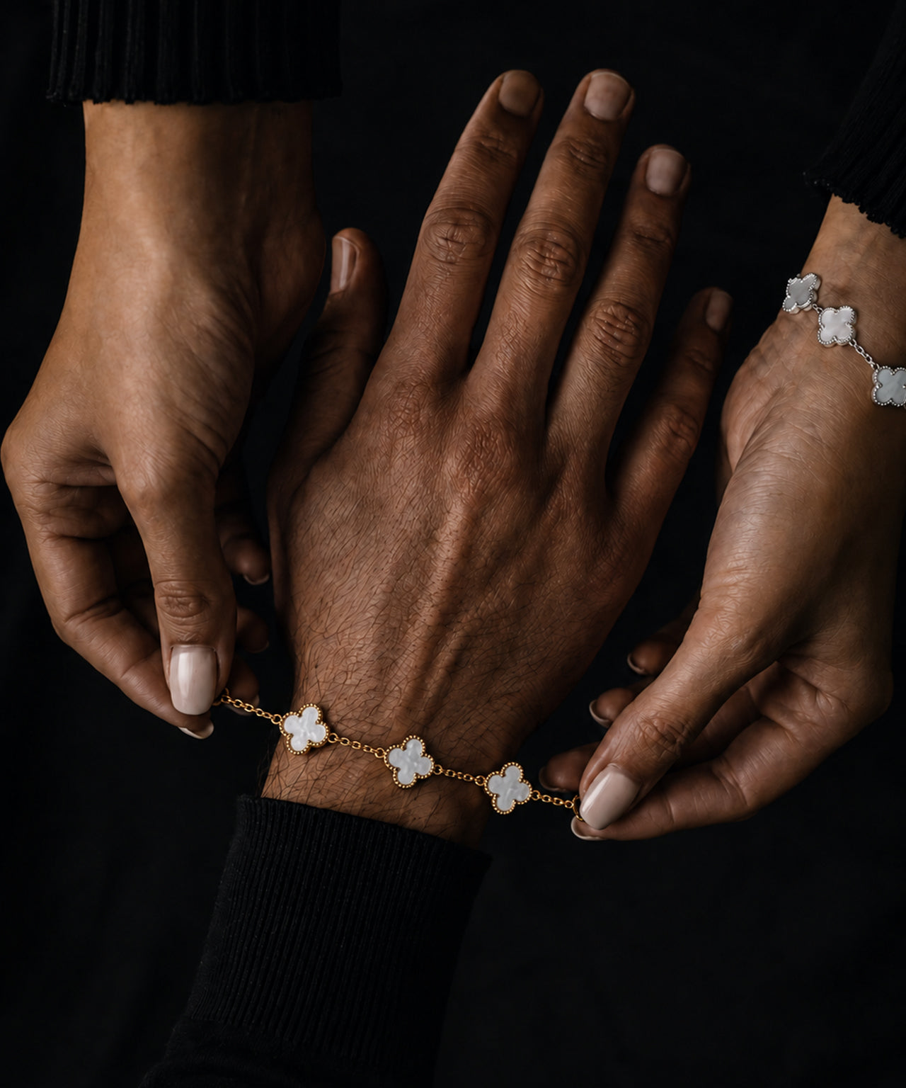 Bracciale Quadrifoglio Bianco e Oro