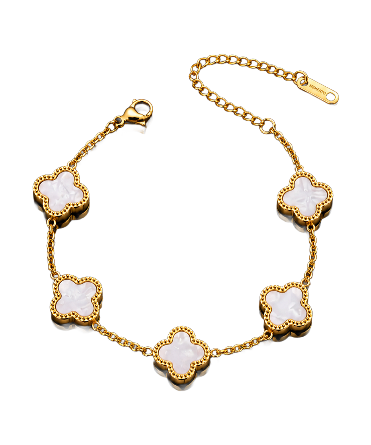 Bracciale Quadrifoglio Bianco e Oro
