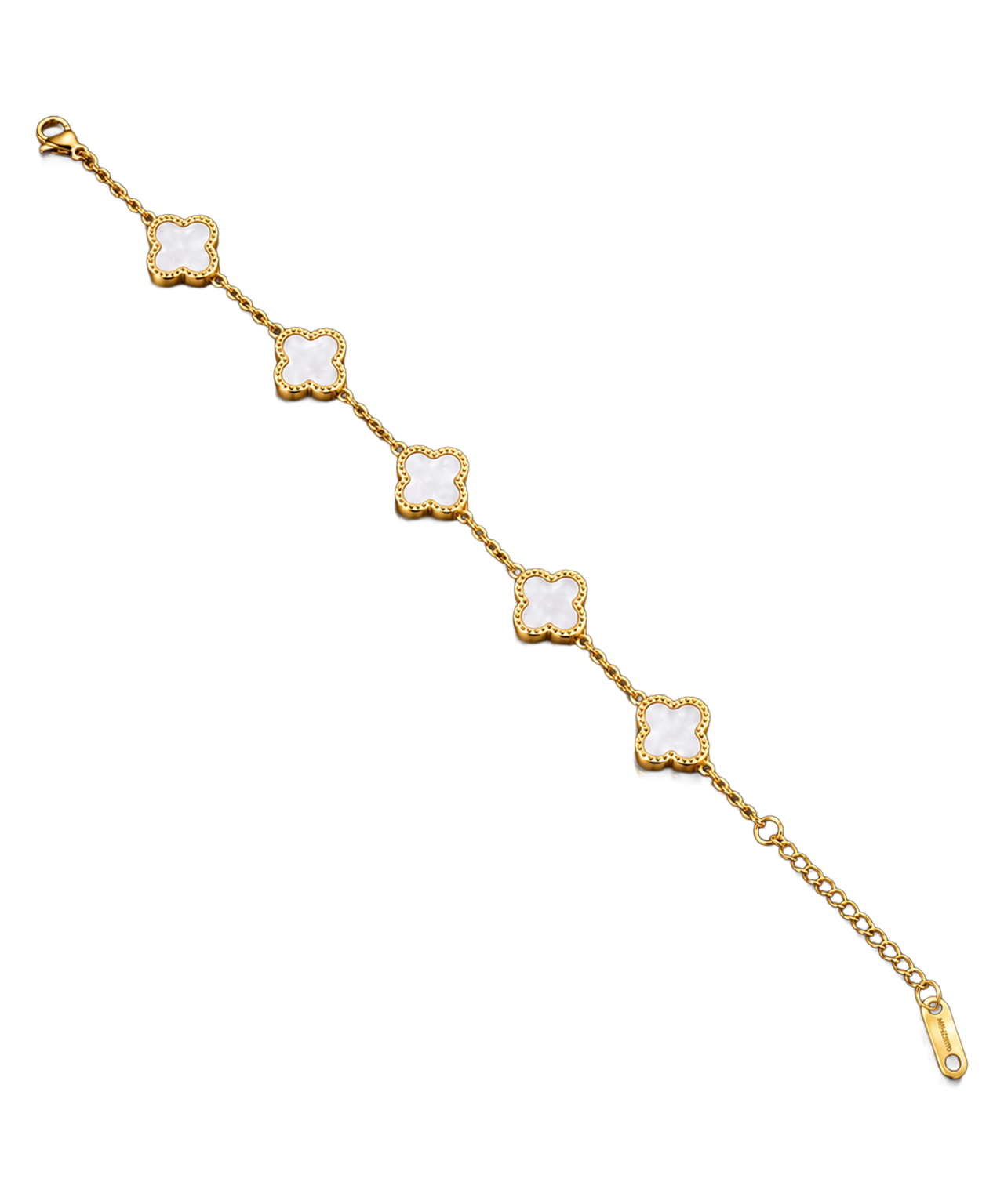 Bracciale Quadrifoglio Bianco e Oro