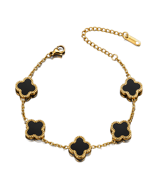 Bracciale Quadrifoglio Nero e Oro