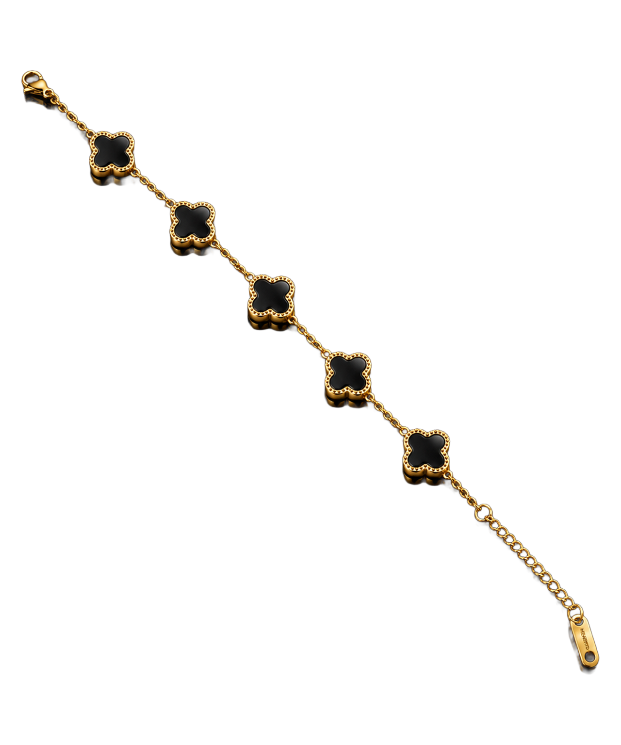 Bracciale Quadrifoglio Nero e Oro