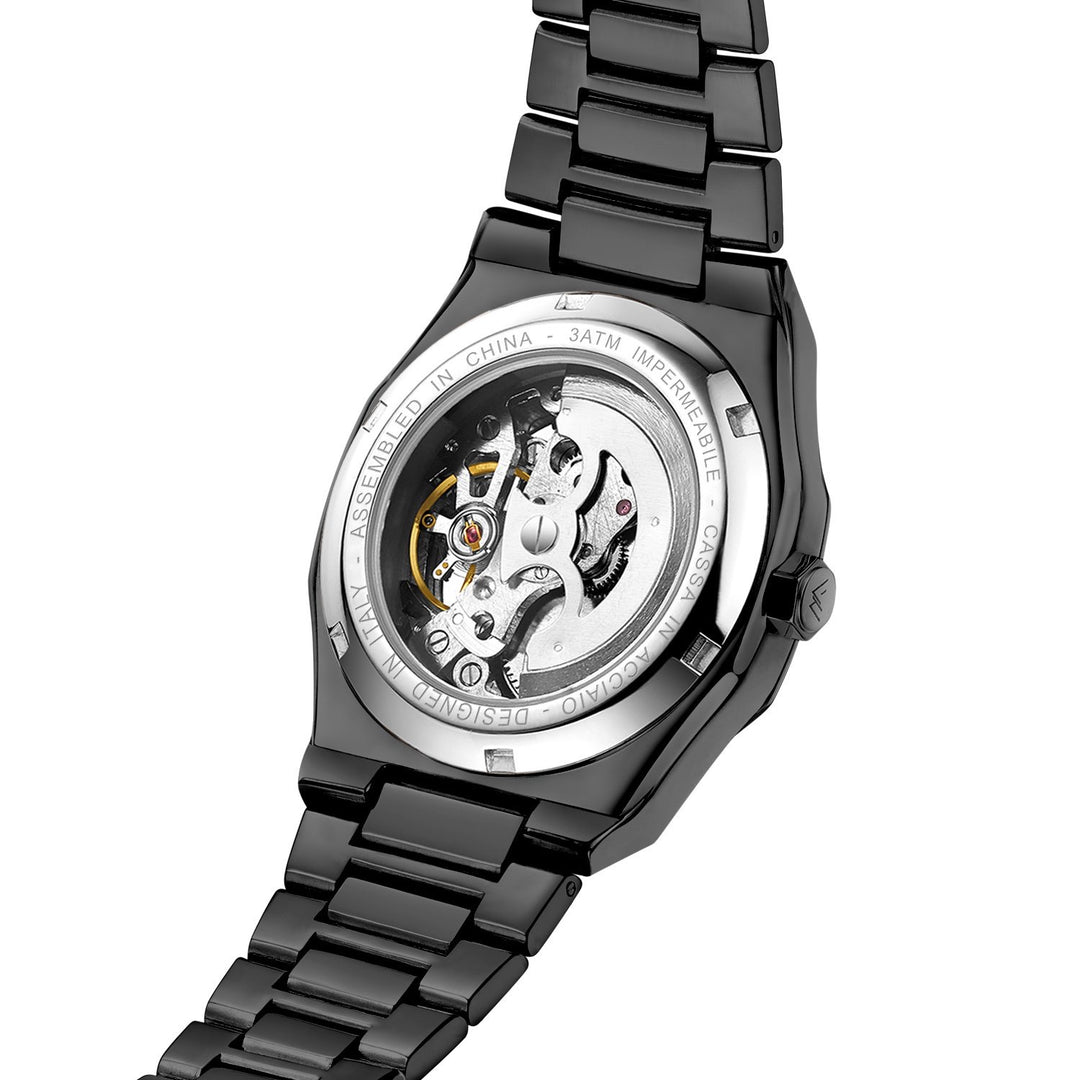 Excellanc Orologio Da Uomo Al Quarzo Con Cinturino In Acciaio Inox, Quadrante Nero 42mm, Modello 2700027